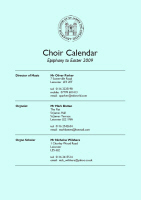 Choir Calendar and Music List